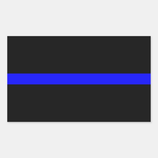 Thin Blue Line Memorial Symbolisch op Rechthoekige Sticker (Voorkant)