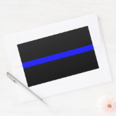 Thin Blue Line Memorial Symbolisch op Rechthoekige Sticker (Envelop)