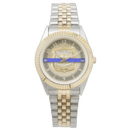 Thin Blue Line Memorial Tribute Gold Horloge