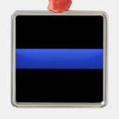 Thin Blue Line Metalen Ornament (Voorkant)