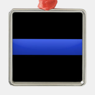 Thin Blue Line Metalen Ornament