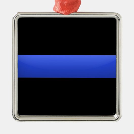 Thin Blue Line Metalen Ornament (Voorkant)