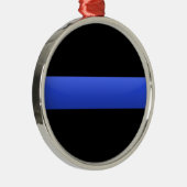 Thin Blue Line Metalen Ornament (Rechts)