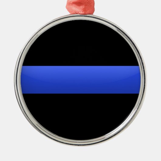 Thin Blue Line Metalen Ornament (Voorkant)