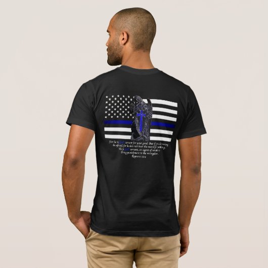 Thin Blue Line Michael the Archangel T-shirt (Achterkant volledig)
