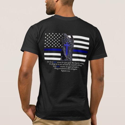 Thin Blue Line Michael the Archangel T-shirt (Achterkant)