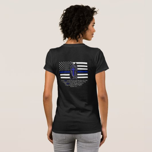 Thin Blue Line Michael the Archangel T-shirt (Achterkant volledig)