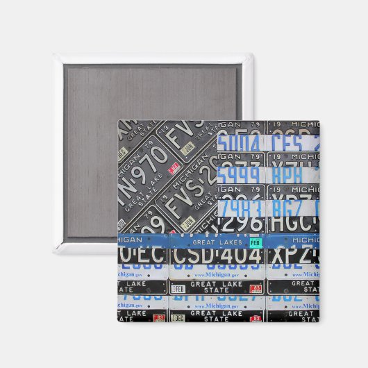 Thin Blue Line Michigan Flag door Design Turnpike Magneet (Voorkant / Achterkant)