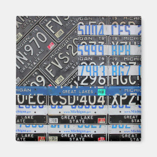 Thin Blue Line Michigan Flag door Design Turnpike Magneet