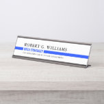 Thin Blue Line Minimal Personalized Police White Bureau Naambordje<br><div class="desc">Een minimale dunne, dunne, op het bureau geplaatste naamplaat voor alle relevante informatie voor uw functie en functie. Alle elementen van dit item of geopend in aanpasbaar met behulp van de aanpassingsfunctie.</div>