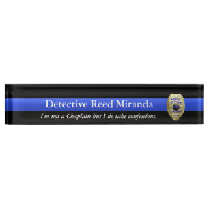 Thin Blue Line - Miranda Desk Name Bord Naambordje