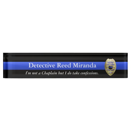 Thin Blue Line - Miranda Desk Name Bord Naambordje (Voorkant)