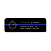 Thin Blue Line Monogram-adres Etiket (Voorkant)