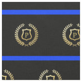 Thin Blue Line Monogram Faux Gold Foil Shield Stof (Close Up)