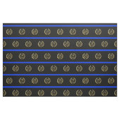 Thin Blue Line Monogram Faux Gold Foil Shield Stof (Fat Quarter)
