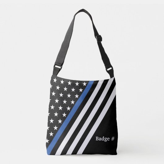 Thin Blue Line Monogram Flag Crossbody Bag Crossbody Tas (Voorkant)