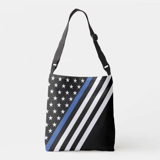 Thin Blue Line Monogram Flag Crossbody Bag Tas (Achterkant)