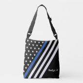 Thin Blue Line Monogram Flag Crossbody Bag Tas (Voorkant)