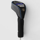 Thin Blue Line Monogrammed & Golf USA vlag Golfheadcover (Schuin)