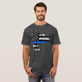 Thin blue line motocross motorraceagent t-shirt (Voorkant volledig)
