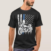Thin Blue Line-motorfiets T-shirt (Voorkant)