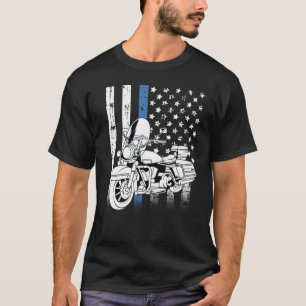 Thin Blue Line-motorfiets T-shirt