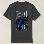 Thin Blue Line-mounted Patrol Patriotic Police T-shirt (Design voorkant)