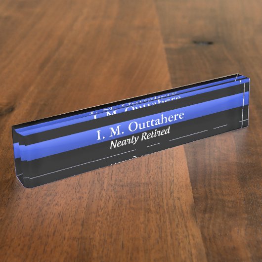 Thin Blue Line - Nearly Reered Naambordje (Zijkant)