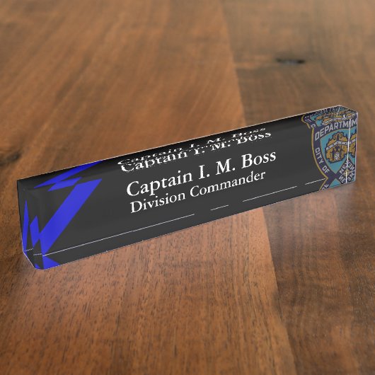 Thin Blue Line NYPD Offset Patch Name Bord Naambordje (Zijkant)