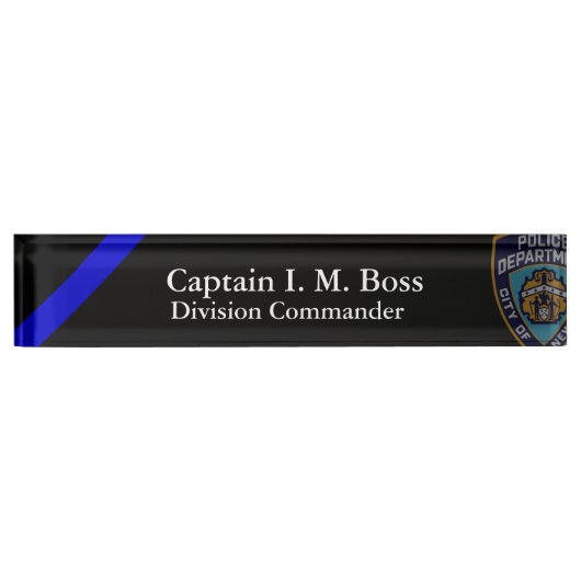 Thin Blue Line NYPD Offset Patch Name Bord Naambordje (Voorkant)
