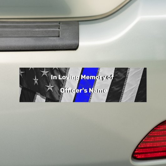 Thin Blue Line of Duty Fallen Officer Memorial Bumpersticker (Op auto)