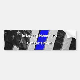 Thin Blue Line of Duty Fallen Officer Memorial Bumpersticker