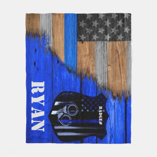 Thin Blue Line Officer Fleece Deken (Voorkant)