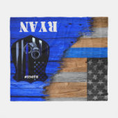 Thin Blue Line Officer Fleece Deken (Voorkant (Horizontaal))