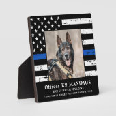 Thin Blue Line Officer K9 Memorial Fotoplaat (Voorkant)