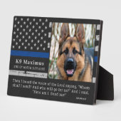 Thin Blue Line Officer K9 Memorial Fotoplaat (Zijkant)