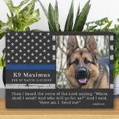 Thin Blue Line Officer K9 Memorial Fotoplaat