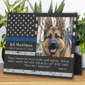 Thin Blue Line Officer K9 Memorial Fotoplaat