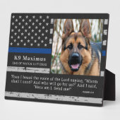 Thin Blue Line Officer K9 Memorial Fotoplaat (Zijkant)