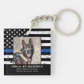 Thin Blue Line Officer K9 Memorial Sleutelhanger (Achterkant)