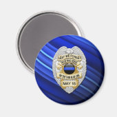 Thin Blue Line - Officers Memorial Badge Magneet (Voorkant / Achterkant)