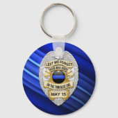 Thin Blue Line - Officers Memorial Badge Sleutelhanger (Achterkant)