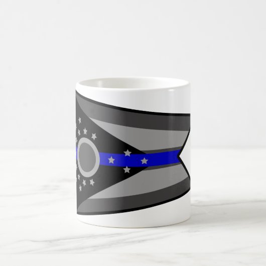 THIN BLUE LINE OHIO STATE FLAG COFFEE MOK (Center)