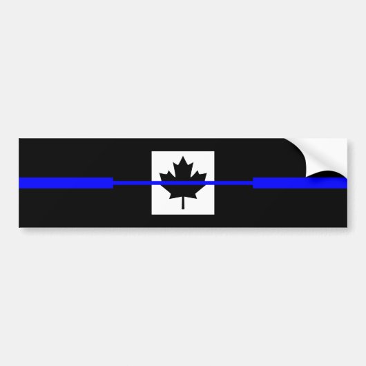 Thin Blue Line on Canadian Flag Decor Bumpersticker (Voorkant)