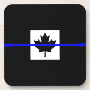 Thin Blue Line on Canadian Flag Decor Drankjes Onderzetter