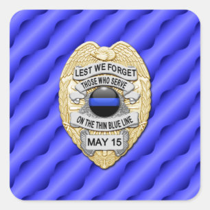 Thin Blue Line One-of-a-Type Vierkante Sticker