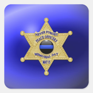 Thin Blue Line One-of-a-Type Vierkante Sticker