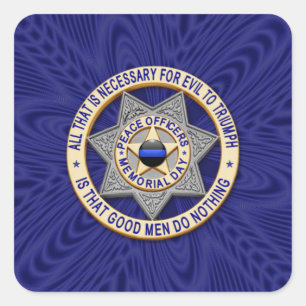 Thin Blue Line One-of-a-Type Vierkante Sticker