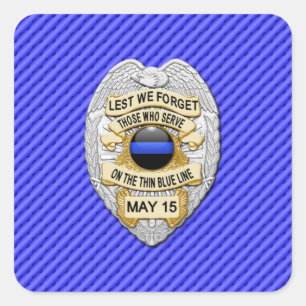 Thin Blue Line One-of-a-Type Vierkante Sticker