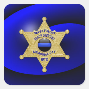 Thin Blue Line One-of-a-Type Vierkante Sticker